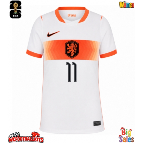 Netherlands Cody Gakpo #11 Replica Away Stadium Shirt for Women World Cup 2026 Short Sleeve